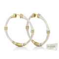 Lauren G. Adams Bamboo Hoop Earrings (Gold & White)